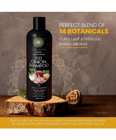 AYURVEDASHREE Red Onion Shampoo for Hair Growth & Fall Control - 200ML (SLS & Paraben Free) - Buy Online on GoSupps.com