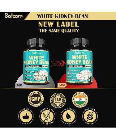 Pure White Kidney Bean Capsules - 4 Month Supply - 9050mg - Carb & Starch Blocker - 120 Count - Buy Online on GoSupps.com