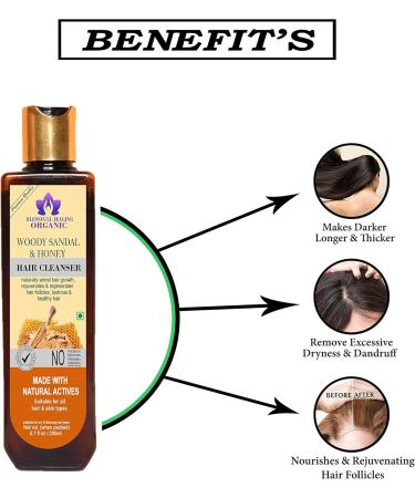 Blessfull Healing Organic Woody Sandal & Honey Hair Cleanser | Shampoo 200 ML (Packing May Vary) - Buy Online on GoSupps.com