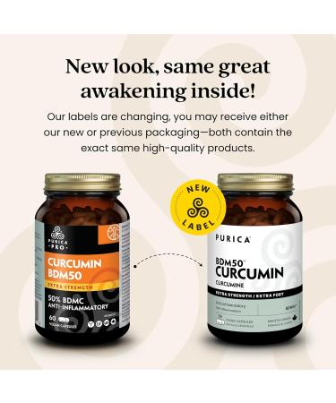 PURICA - Curcumin Capsules Extra Strength - 60 Capsules - BDM50 - Joint Pain Relief Supplements Reduce Inflammation - Promotes Skin Health Boost Brain Function - Natural Pain Relief Supplements - Buy Online on GoSupps.com