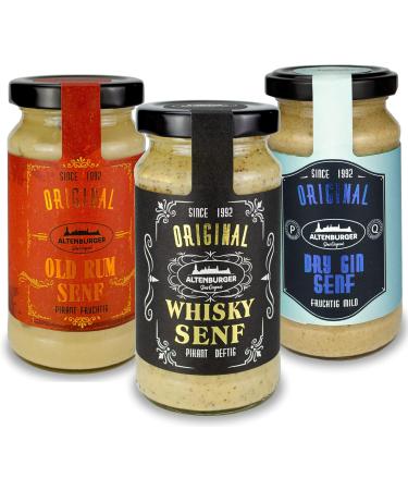  Altenburger Original Altenburger Original Fine Spirits Box with Whiskey Mustard (200 ml) Dry Gin Mustard (200 ml) and Old World Mustard - Buy Online on GoSupps.com