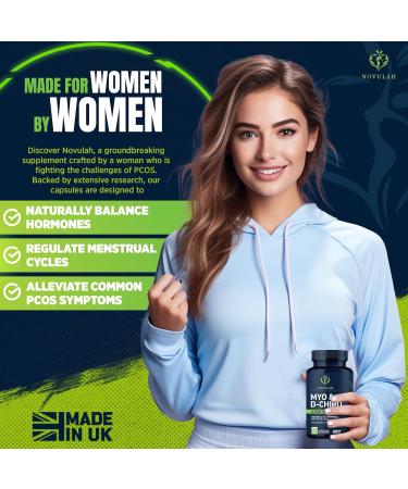 Novulah Myo-Inositol & D-Chiro Inositol Capsules with Folic Acid for PCOS | 40:1 Ratio | Menstrual Cycle Regulation & Conception Support | 90 Capsules - Buy Online on GoSupps.com