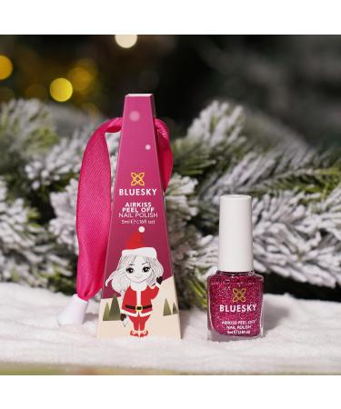 Bluesky Christmas Kids Nail Varnish Bauble - Santa's Been Red Glitter | Non-Toxic Water-Based Nail Polish 5ml - Buy Online on GoSupps.com