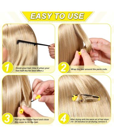 60 Pieces Yellow Plastic Permanent Wave Rods - Cold Wave Curlers for Hair Styling & Hairdresser Tools (0.28 inch) - Buy Online on GoSupps.com