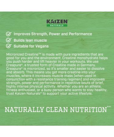 Kaizen Naturals Micronized Creatine Monohydrate Unflavoured 300g Pouch - Buy Online on GoSupps.com