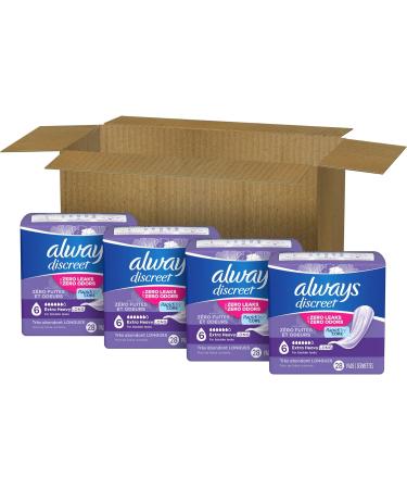 Always Discreet Adult Incontinence Pads for Women | Extra Heavy Absorbency | Long Length Postpartum Pads | 112 CT - International Shipping Available - Buy Online on GoSupps.com
