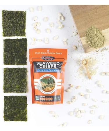  SEAPOINT FARMS Seapoint Farms Seaweed Crisps Seaweed Sheets Baked Salty Snack Non-GMO Pumpkin Sesame Flavor Crispy Seaweed Snack 35g Pack of 4 - Buy Online on GoSupps.com