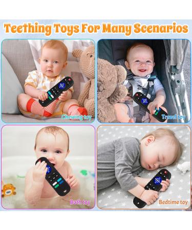 Silicone Remote Teether for Babies 6-12 Months - Chewable TV Remote Teething Toy in Black - Buy Online on GoSupps.com