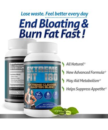 Extreme Fit 180-Extreme Cleanse Master Blend- Promote Weight Loss - Natural Ingredients - 60 Capsules - Buy Online on GoSupps.com