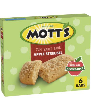 Mott's Soft Baked Bars Apple Streusel Made with Applesauce 6 Ct 5.76 oz Apple Streusel 5.76 oz. (6 bars per box)
