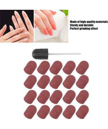 20 Pieces Sanding Caps Nail Cutter Set Sanding Bands Sanding Caps with Nail Drill Professional Manicure Nail File Bits for Manicure and Pedicure (Brown) - Buy Online on GoSupps.com