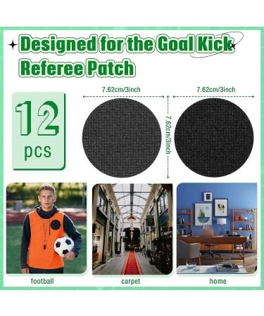 12 Pairs Referee Patch Hook and Loop Dots 3 Inch Self Sticky Circle Hook and Loop Round Adhesive Loop Tape Double Sided Hook and Loop Fasteners for Home Office School Wall Decor Tool Hanging - Buy Online on GoSupps.com