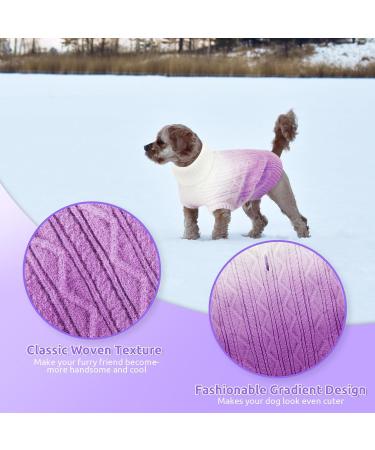 Cit toile Warm Winter Dog Sweater | Soft Knitted Turtleneck Coat for Small & Medium Pets | Color Gradient Purple | Comfortable Cold Weather Pet Clothing - Buy Online on GoSupps.com