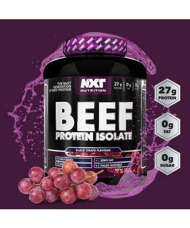 NXT Nutrition Beef Protein Isolate Powder - Natural Amino Acids - Paleo Keto Friendly - Dairy Gluten Free - 1.8kg (Black Grape) - Buy Online on GoSupps.com