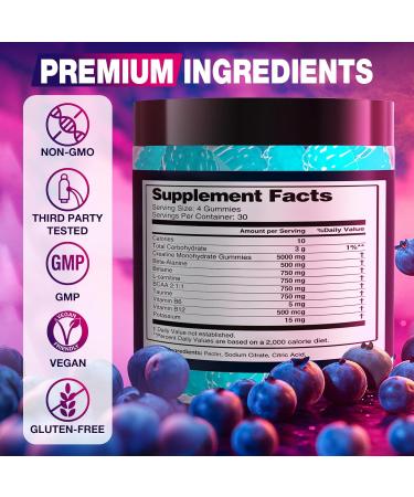 Asumtal Creatine Monohydrate Gummies Complex 8500 MG for Men & Women Creatine Monohydrate Supplement 120 Chews - Buy Online on GoSupps.com
