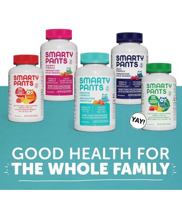 SmartyPants Prenatal Formula Gummy Vitamins: Daily Multivitamin Folate (Methylfolate) Vitamin D3 Methyl B12 Biotin Omega 3 DHA/EPA Fish Oil 120 count (30 Day Supply) - Packaging May Vary - Buy Online on GoSupps.com