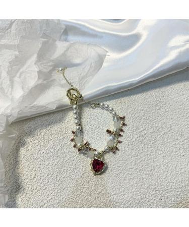Southjieling Vintage Pearl Necklace & Bracelets - Cardiac Crystal Choker Tassel & Collarbone Chain for Fashionable Women | International Shipping Available - Buy Online on GoSupps.com