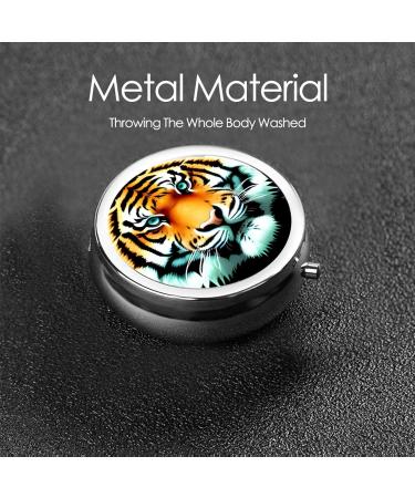 Little Fat Tiger Round Pill Box - 3 Compartment Travel Organizer | Portable Travel Pill Container - Buy Online on GoSupps.com
