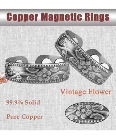 Vicmag 2PCS Magnetic Copper Rings for Women - 99.99% Solid Pure Copper - Adjustable - Gift Box Included (Grey Plum) - Buy Online on GoSupps.com