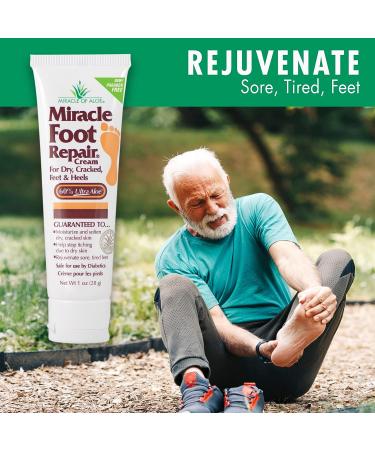 Miracle Heel Stick 2.5 oz & Foot Repair 1 oz | Pure UltraAloe Gel | Promotes Healthy Feet & Heels - Buy Online on GoSupps.com