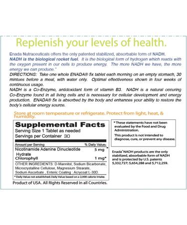 ENADA 5x 5 mg - Buy 30 Tablets for Enhanced Energy & Focus - Buy Online on GoSupps.com