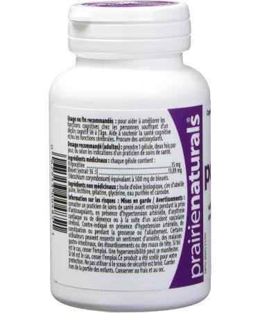 Prairie Naturals Vinpocetine with Blueberry Softgel - 60 Count Blueberry 60 count (Pack of 1) - Buy Online on GoSupps.com