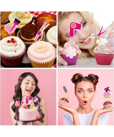 42 Pieces Makeup Cupcake Toppers Barbershop Themed Cupcake Toppers Gold Glitter Haircut Bachelorette Cupcake Picks Cosmetic Beauty Cake Toppers for Bridal Shower Birthday Cake Decorations Supplies - Buy Online on GoSupps.com