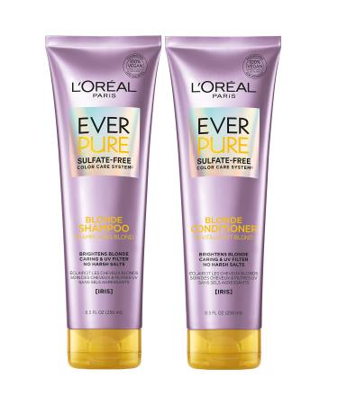 L'Oreal Paris EverPure Blonde Sulfate Free Shampoo and Conditioner for Blonde Hair  8.5 Ounce (Set of 2)
