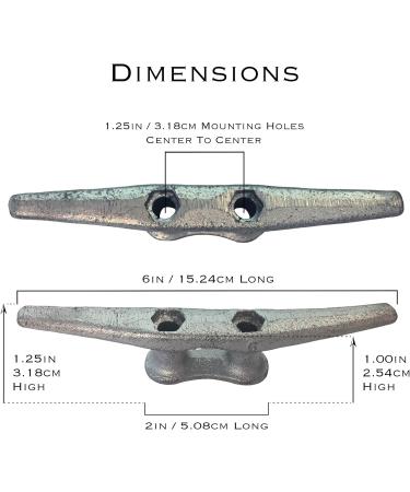 ZUJARA 6-inch Dock Cleats 5-Pack - Galvanized Iron Boat Cleat for Marine and Decorative Use - Buy Online on GoSupps.com