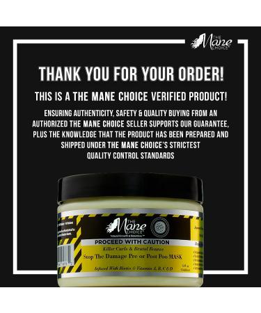THE MANE CHOICE Proceed With Caution Killer Curls Pre or Post Poo Mask 12 oz - Repair and Protect Your Hair - Buy Online on GoSupps.com