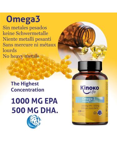 OMEGA 3 2000 Mg | EPA 1000 Mg | DHA 500 Mg | 120 Capsules | Wild Fish | Heavy Metal Free) | Molecular Distilled Oil | Ultra Pure | Heart Health & Immune System - Buy Online on GoSupps.com