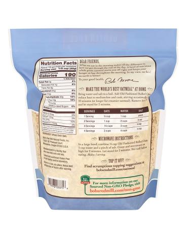 Bob's Red Mill Gluten Free Old Fashioned Rolled Oats - 32 oz Whole Grain - Buy Online on GoSupps.com