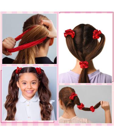 XunYee 50 Pcs Red Shiny Metallic Hair Scrunchies - Accessories for Girls & Women - Buy Online on GoSupps.com
