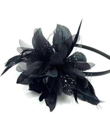 Feather Aliceband Headband Fascinator Ladies Hair Piece Weddings Races Ascot Christening (Black) - Buy Online on GoSupps.com