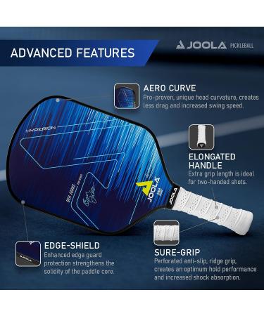 JOOLA Ben Johns Hyperion Pickleball Paddle - Carbon Surface | High Grit & Spin | Elongated Handle | USAPA Approved 2022 | Includes Paddle Cover - Buy Online on GoSupps.com