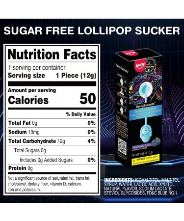 Amos Music Lollipop Candy Audio Singing Individually Wrapped Natural - Blueberry - Buy Online on GoSupps.com