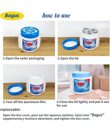 Bagus Moisture Absorber Refill - 4 Pack 13.5 Oz Fragrance Free Moisture Remover for Bathrooms & Storage | International Shipping Available - Buy Online on GoSupps.com