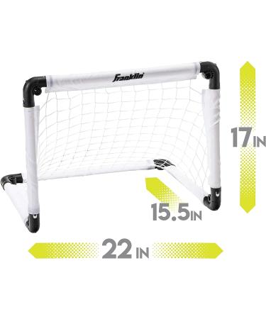 Franklin Sports Kids Mini Soccer Goal Set - Indoor/Backyard Net with Ball and Pump - 22 x 17 - White/Black - Buy Online on GoSupps.com