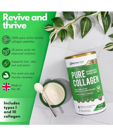 Premium Hydrolyzed Collagen Powder - Unflavored Kosher and Halal Certified Supplement for Joint Health - 450g Can of Bovine Hides Collagen Peptides 38 Servings (Pack of 1) - Buy Online on GoSupps.com