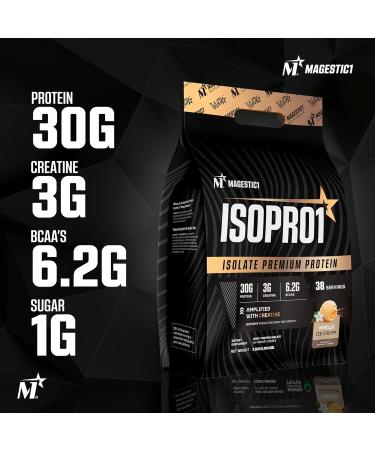 IsoPro1 Whey Isolate Powder - 30g Protein 3g Creatine 6.2g BCAAs 3.3LB Vanilla Ice Cream - Premium Whey Protein Isolate for Muscle Growth & Recovery - Buy Online on GoSupps.com