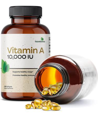 Futurebiotics Vitamin A 10,000 IU Softgels - Non-GMO for Healthy Vision, Immune System, Growth & Reproduction - Buy Online on GoSupps.com