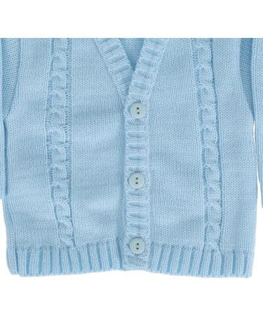 Baby Boys Blue Knit Cardigan - Made in Portugal - 0-3 Months - Buy Online on GoSupps.com