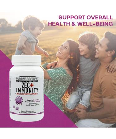 Planet Source ZEC+ Immunity - Adult Vitamins with Zinc Elderberry and Vitamin C - Natural Elderberry Immune Support Supplement for Healthy Living - 90 Count Veggie Capsules - Buy Online on GoSupps.com