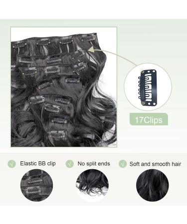 UILYNIU Black Clip in Hair Extensions Black Hair Extensions Clip in Curly Synthetic Clip in Hair Extension Synthetic Fiber Hair Pieces for Women 23 Inch Seamless Hair Extensions Clip in (Black) - Buy Online on GoSupps.com