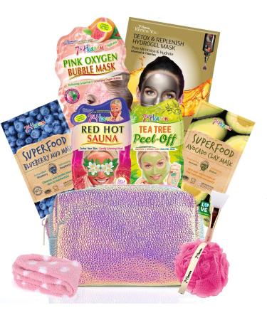 7th Heaven Mystery Face Mask Pamper Bag Lucky Dip Pink Cosmetic Gift Bag with a Selection of Face Masks & Beauty Accessories Mystery Skincare Set - Buy Online on GoSupps.com