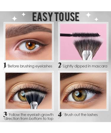 Dingion 12-Piece Mascara Fan Brush Set for Natural Lifted Effects - Synthetic Fibre, Smooth Application, No Smudging or Clumping - Buy Online on GoSupps.com