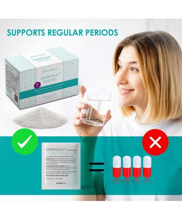 Ovofolic PCOS Supplement for Women - 60 Sachets and Servings Boost Fertility Hormonal Balance and PCOS Support - Myo-Inositol D-Chiro Inositol Active Folate - High Potency PCOS Supplements 60 count (Pack of 1) - Buy Online on GoSupps.com