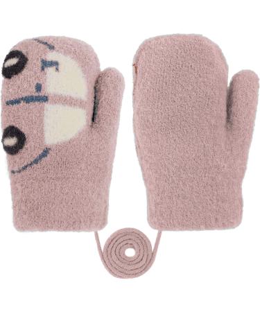 Cute Fox Knitting Full Finger Gloves for Kids 1-3 Yrs | Winter Thermal Plush Lining | Ideal for Cycling & Camping | Toddler Gloves in Car/Khaki - Buy Online on GoSupps.com