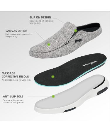 OrthoComfoot Men's Plantar Fasciitis Foot Pain Relief Loafers - 8 W4 Light Grey - Buy Online on GoSupps.com