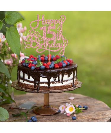 1 Pack Happy 15th Birthday Cake Topper Rose Gold Glitter Mis Quince 15 Cheers to 15 Years Old Birthday Cake Pick for Celebrating 15th Birthday Anniversary Party Cake Decorations Supplies Rose Gold 15 - Buy Online on GoSupps.com